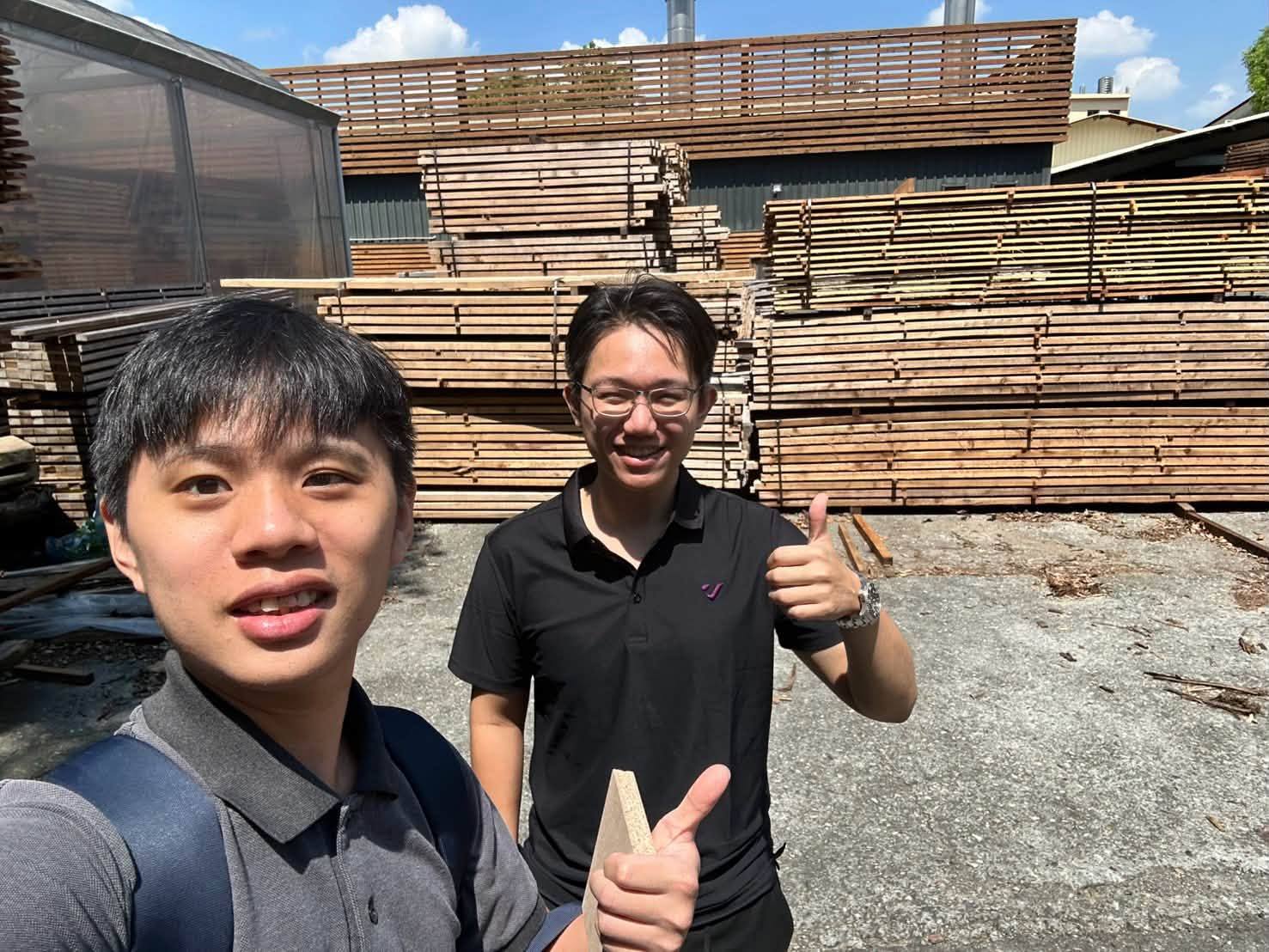和曜團隊於木材利用實習工廠了解木材資源與加工現場